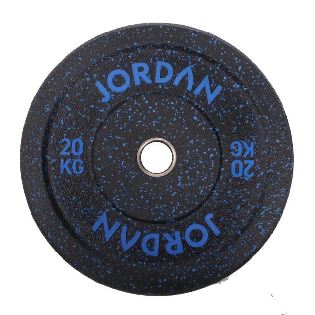 Jordan Fitness HG Black Rubber Bumper Plate - Coloured Fleck