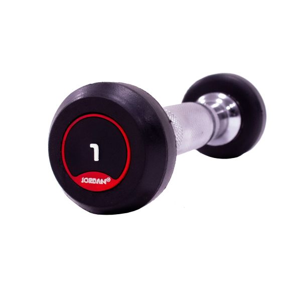 1kg Rubber Dumbbells with solid ends (pairs)