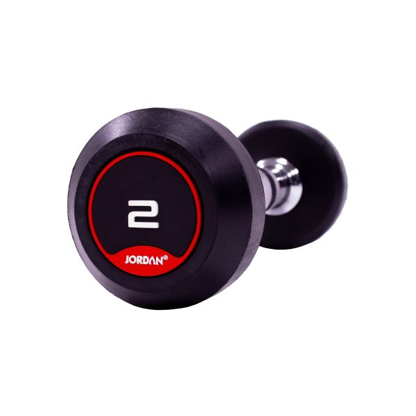 2kg Rubber Dumbbells with solid ends (pairs)