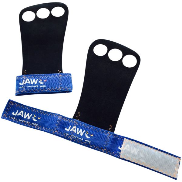 Jaw Leather Pullup Grips Blue