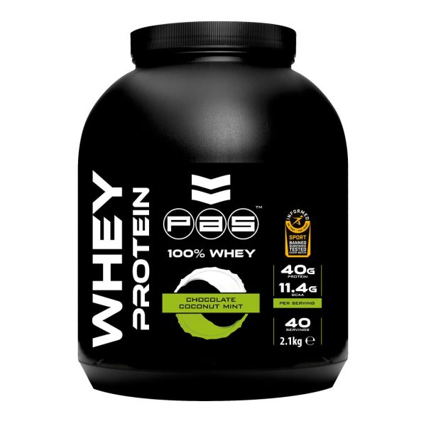 PAS Nutrition 100% Whey Protein - Mint and Coconut  - 2.1kg